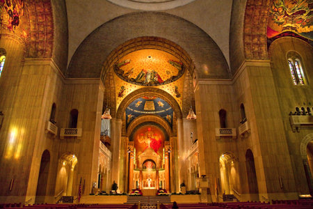 Shrine of Immaculate Conception Cathedral Basilica Inside Arches Mosaicsのeditorial素材