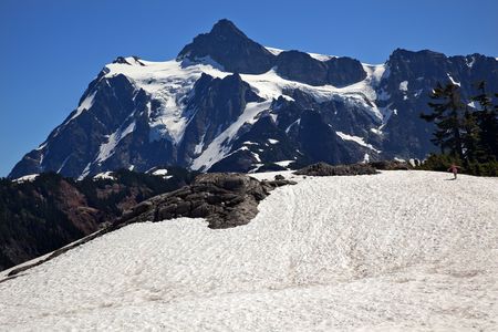 Snowfields Artist Point Mount Shuksan Mount Baker Highway Snow Mountain Washington State Pacific Northwestの写真素材