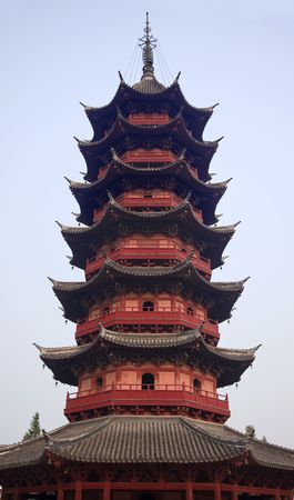 Ancient Chinese Ruigang Auspicious Light Pagoda Dates Back to 1004 AD in Song Dynasty Suzhou Chinaの写真素材