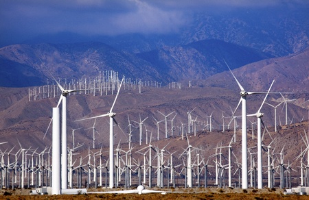 Wind Turbines Coachella Valley Palm Springs Californiaの写真素材