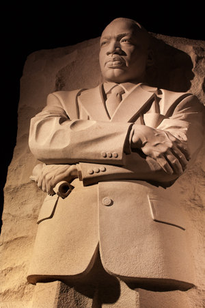 Martin Luther King Jr  Memorial Statue Night Washington DC Sculptor is Lei Yixinのeditorial素材