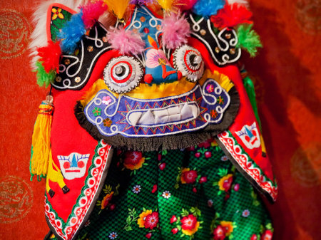 Chinese Colorful Souvenir Puppet Dragon Beijing, Chinaのeditorial素材