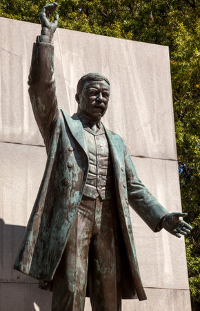 Theodore Roosevelt Statue Memorial Roosevelt Island Washington DC のeditorial素材