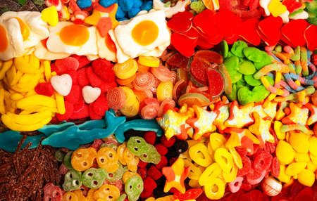 Spanish Candy in the Shape of Different Food Shapes, Barcelona, Spainの写真素材