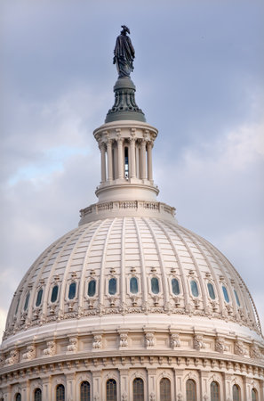 US Capitol Dome Congress Freedom Statue Washington DCのeditorial素材