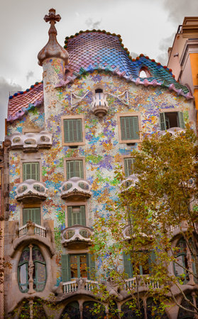 Casa Mila Antoni Gaudi House Museum Barcelona Catalonia Spain   Built between 1906-19104のeditorial素材