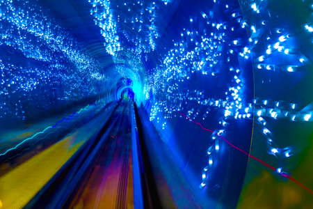 Blue Sparks Rail Abstract Underground Railway Pudong Bund Shanghai China Shanghai China   Black Hole...