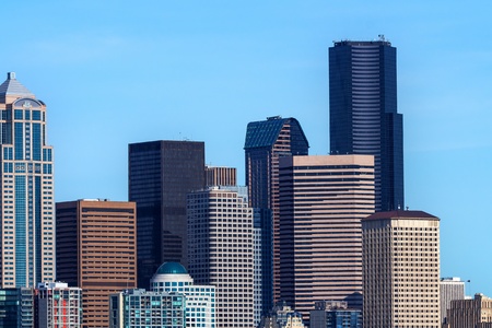 Seattle Towers Cityscape Buildings Skyline Washington の写真素材