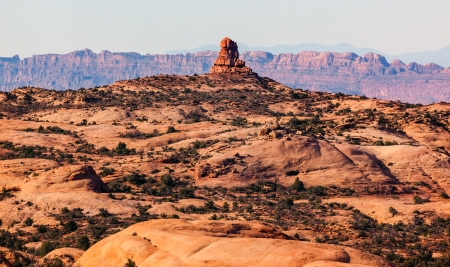 Petrified Sand Dunes Garden of Eden Windows Section Moab Fault  Arches National Park Moab Utah USA Southwest  Classic sandstone hoodoos in Arches National Park の写真素材