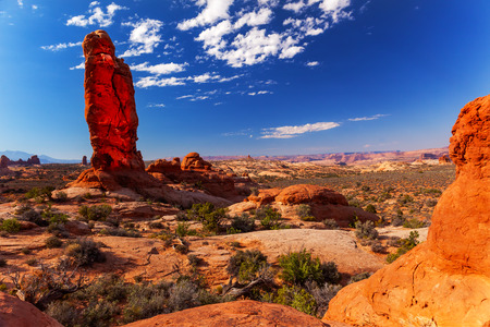 Classic Rock Pillar Sandstone Hoodoo Garden of Eden Arches National Park Moab Utah USA Southwest. の写真素材