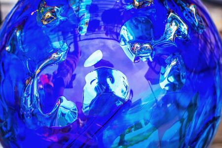 Blue Crystal Glass Abstractの写真素材