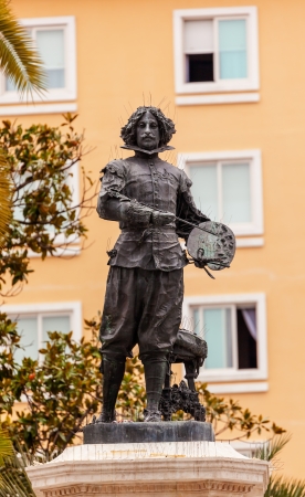 Velaquez Painter Statue by Antonio Susillo Seville Andalusia Spain  Statue installed in 1895  Velaquez is one of the most famous painters in Spain and was born in Seville の写真素材