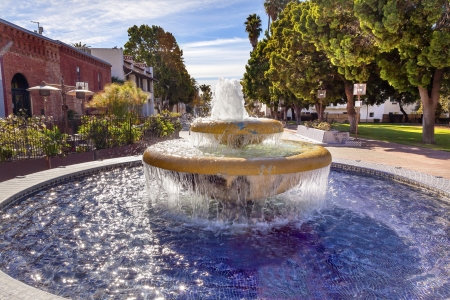 Large Mexican Tile Fountain Garden  Ventura California  の写真素材
