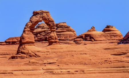 Delicate Arch Red Orange Rock Canyon Arches National Park Moab Utah USA Southwest  の写真素材
