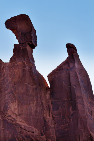 Queen Nefertiti Rock Park Avenue Section Arches National Park Moab Utah USA Southwest. Classic sandstone hoodoo and famous landmark in Arches National Park.の写真素材