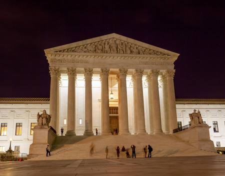 US Supreme Court Capitol Hill Night Stars Washington DCの写真素材