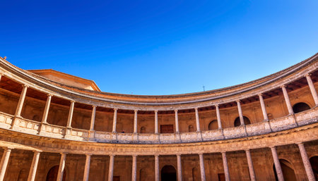 Alhambra Palace Carolos 5th Granada Andalusia Spainのeditorial素材