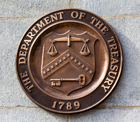 Present Bronze Seal Sign Symbol US Treasury Department adopted in 1968. This seal has been used since 1968 until the present. Present Bronze Seal Sign Symbol US Treasury Department adopted in 1968. This seal has been used since 1968 until the present.