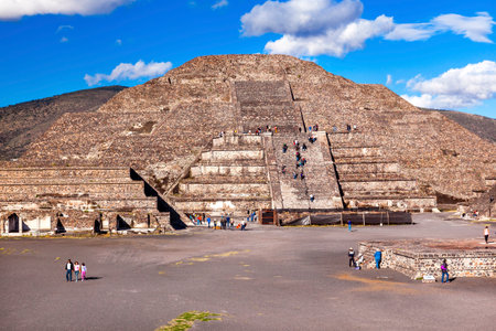 Temple of Moon Pyramid Teotihuacan, Mexico City Mexicoのeditorial素材