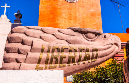 Liberty Road Sanctuary of Jesus Atotonilco Mexico. Built in the 1700s known as the Sistene Chapel of Mexico with Frescoes of Jesus Stories. In 1810 Father Migeul Hidalgo started the First Mexican Independence Revolution coming from Dolrores to Atotonilco.のeditorial素材