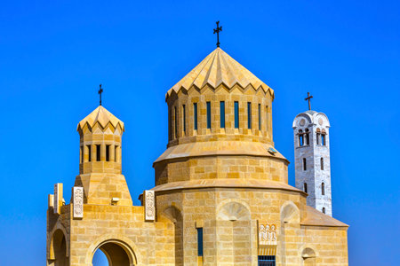 Elijah's Hill Christian Churches Near Jesus Baptism Site Bethany Beyond Jordan.  Jordan River Moved...