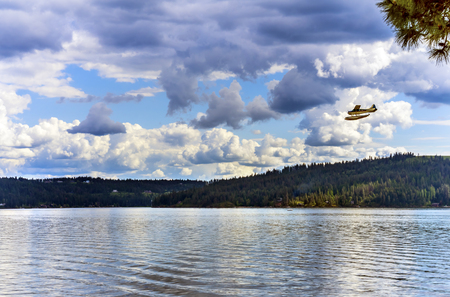 Seaplane Airplane Reflection Lake Coeur d' Alene Idaho
