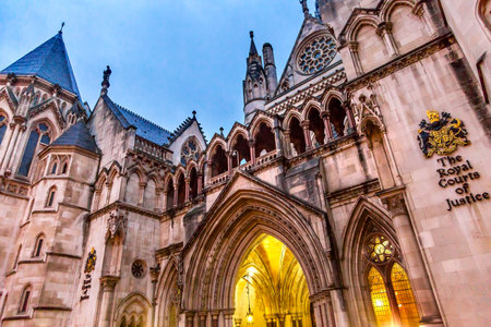 Royal Courts of Justice Old City London England.のeditorial素材
