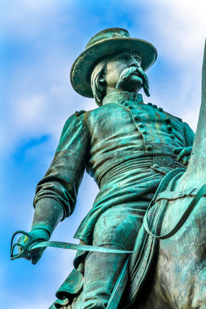 General John Logan Memorial Civil War Statue Logan Circle Washington DC.  Statue dedicated in 1901,...