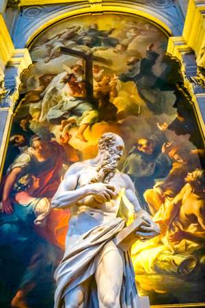 St Jerome Statue Miracle of Saint Joseph Painting  ainting Santa Maria Gloriosa de Frari Church San...