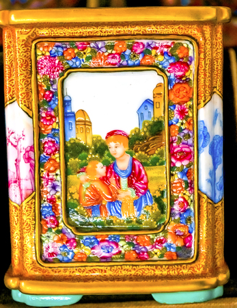  Old Chinese Design Ceramic Box Panjuan Flea Market  Beijing China. Panjuan Flea Curio market has many fakes, replicas and copies of older Chinese products, many ancient.の写真素材