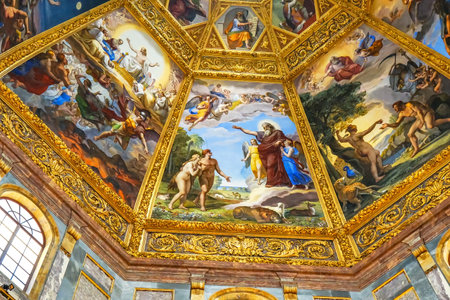 Adam Eve God Painting Dome San Lorenzo Medici Church Florence Tuscany Italy. Family Church  Medici...