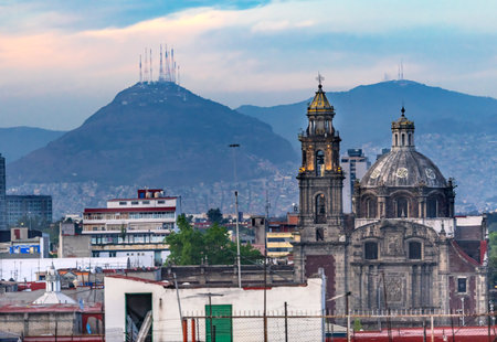 Santo Domingo Church Mountains Zocalo Mexico City Mexico