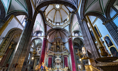 Templo de San Felipe Neri Basilica Dome Church Mexico City Mexico. Catholic church created in 1500s by Jesuits.のeditorial素材