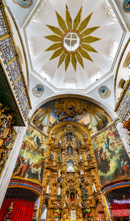 White Dome Basilica Altar La Ensenaza Our Lady of Pilar Church Mexico City Mexico. Church first...