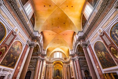 Basilica Saint Mary Angels and Martyrs Rome Italy. Church designed by Michelangelo 1560 from Emperor...