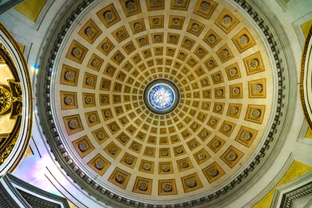 Dome Basilica Saint Mary Angels and Martyrs Rome Italy. Church designed by Michelangelo 1560 from...