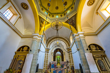 Dome Altar Temple Convent Carmen Alto Church Oaxaca Juarez Mexico. Started n the 1500s, finished 1751のeditorial素材