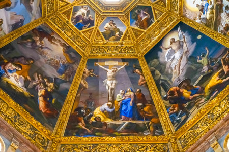 Jesus Christ Crucifixion Resurrection Paintings Dome San Lorenzo Medici Church Florence Tuscany...