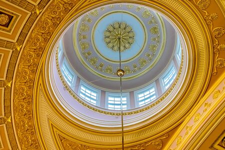 Ceiling Circles Dome National Statutory Hall US Capitol Washington DC. Old Hall House of Representativesの写真素材