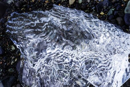 Black Peebes, Beach Ice Abstract Patterns Background Diamond Beach Jokulsarlon Glacier Lagoon...