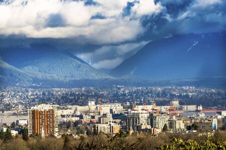 Storm Coming Mountains Vancouver British Columbia Canada Overvier from QE Park
