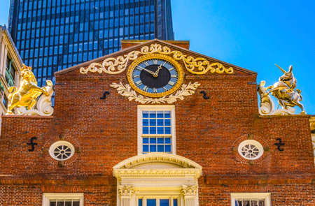 British Lion Unicorn Faneuil Meeting Hall Freedom Trail Boston Massachusetts.  Meeting place...