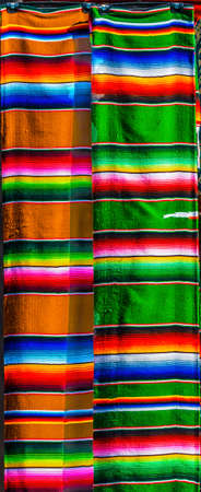 Colorful Mexican Blankets Handicrafts Los Cabos Cabo San Lucas Mexico