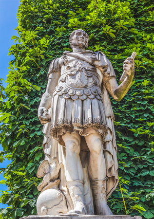 Julius Caesar Statue Tuileries Garden Paris France. Statue by Ambriogo Parisi at 1719のeditorial素材