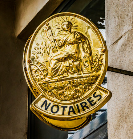 Notary Emblem Symbol Nimes Gard France. Symbol of the French Reepublic Lady Libertyのeditorial素材