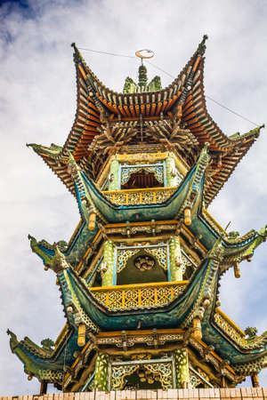 Chinese Style Pagoda Moslem Mosque Lanzhou Gansu Province China Uighur areaの写真素材
