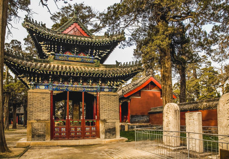 Pavilion Memorial Tablets Mencius Temple Zoucheng Shandong China