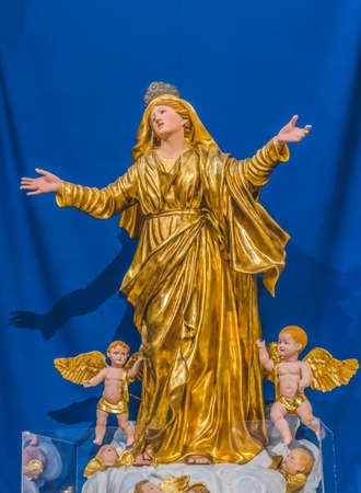 Mary Assumption Angels Statue Cathedral Saint Mary Mejor Catholic Church Marseille France Mary at...