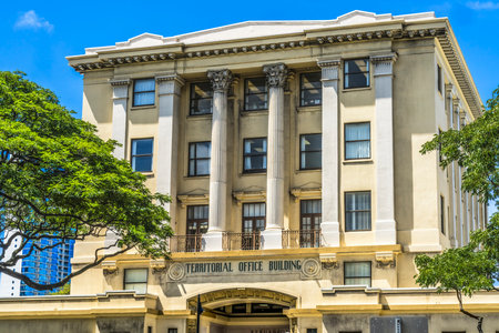 Territorial Office State Government Building Honolulu Oahu Hawaii Built 1926 Now houses various Hawaii State Government Offices Part Hawaii Capital Historic Districtの写真素材