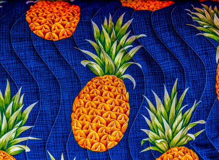 Colorful Hawaiian Pineapple Cloth Polynesian Textile Handicraft Waikiki Honolulu Oahu Hawaii